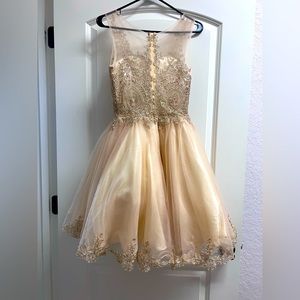 Illusion Neckline Lace Applique Cocktail, Prom, Homecoming, Special Occasion